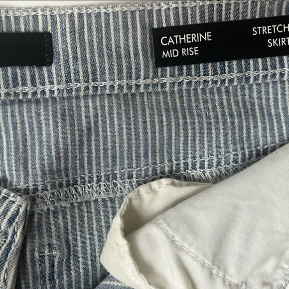 Buffalo Mixed  Print Patchwork Denim Vertical Striped‎  70s Look Skirt Sz 4 NWT - Picture 7 of 7